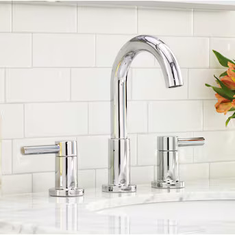 allen + roth Harlow Polished Chrome Widespread 2-Handle WaterSense Bathroom Sink Faucet with Drai... | Lowe's