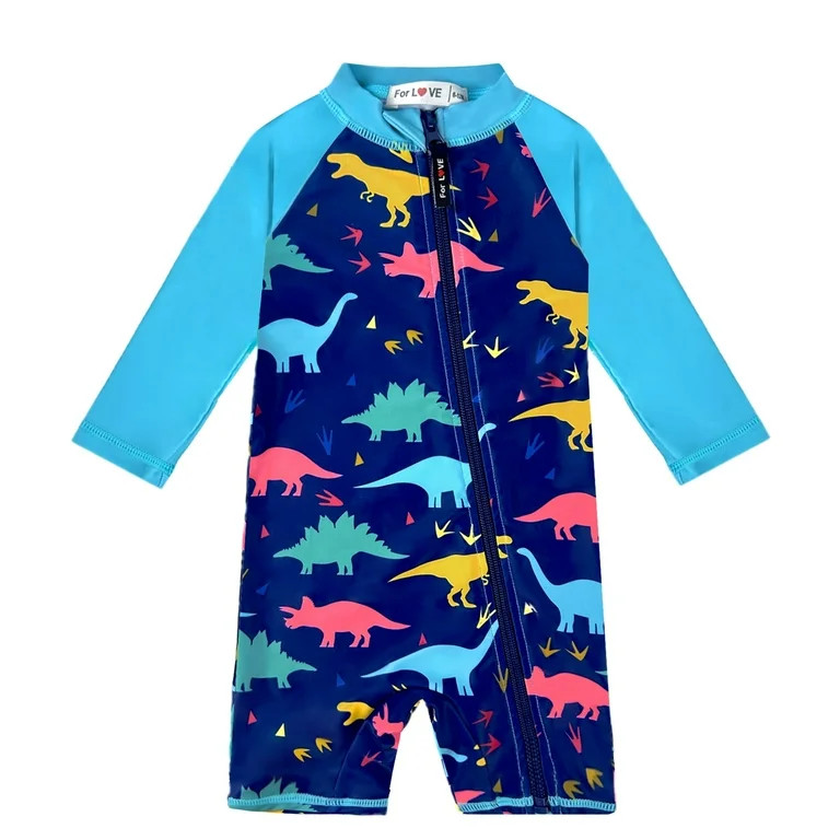weVSwe Toddler Swimwear for Boys, 0-3 Years, UPF 50+ Sun Protection, Zipper Closure, Tropical Pla... | Walmart (US)