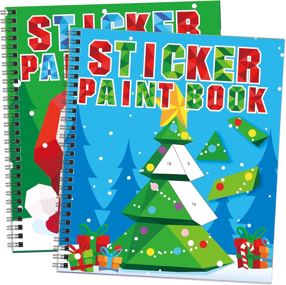 2PCS Christmas Crafts for Kids Ages 4-8 Sticker Paint Books Includes Elf Santa Penguins Snowman a... | Amazon (US)