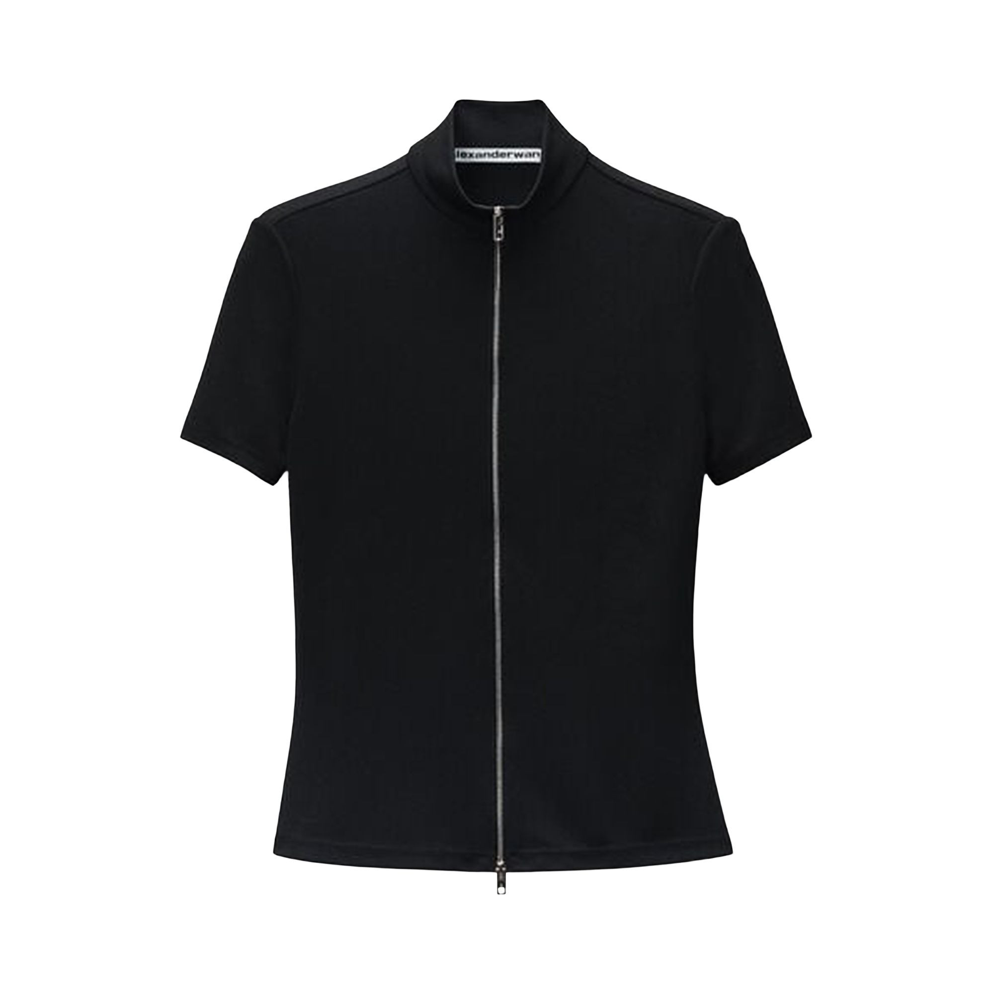 Alexander Wang Mock Neck Short-Sleeve Rashguard Top 'Black' | Women's Size XS | GOAT