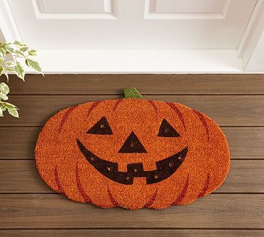 Carved Jack-o-Lantern Light Up Doormat | Pottery Barn (US)