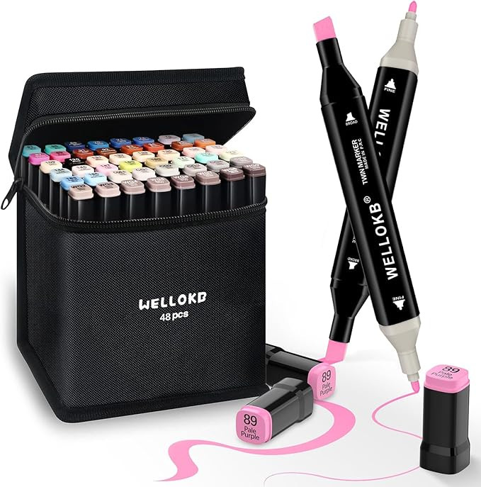 Alcohol Markers, 48 Colors Dual Tip Blender Art Markers for Coloring, Illustrations, and Sketchin... | Amazon (US)