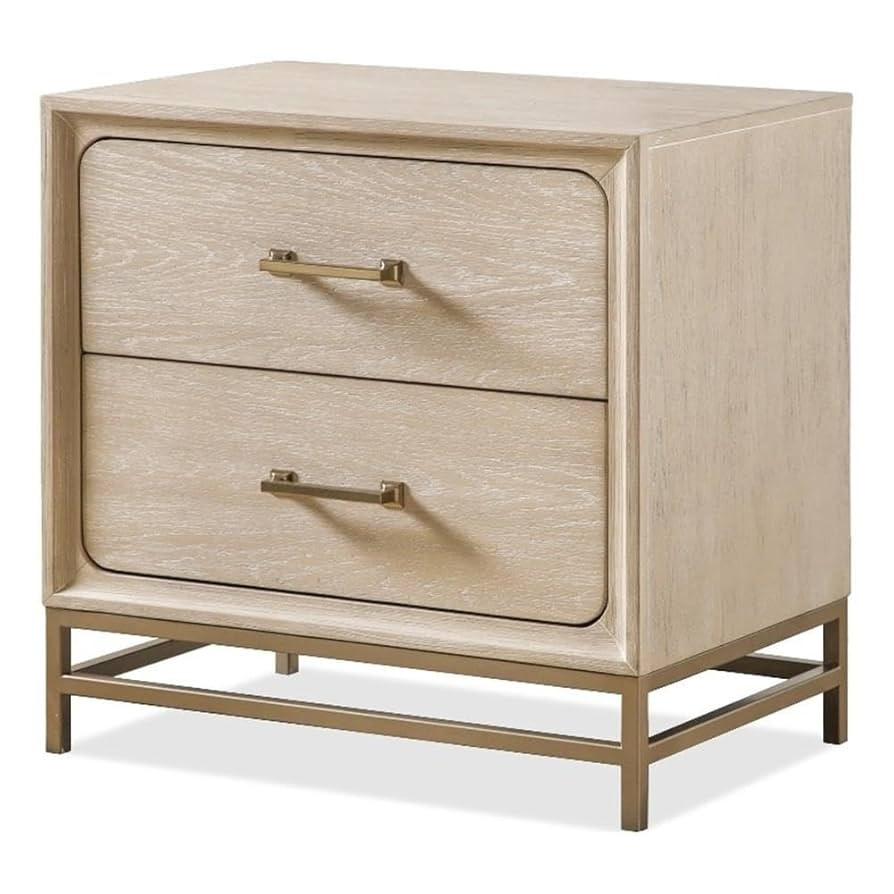 Furniture of America Don Transitional Solid Wood Nightstand with Drawers and Metal Legs, Small Be... | Amazon (US)