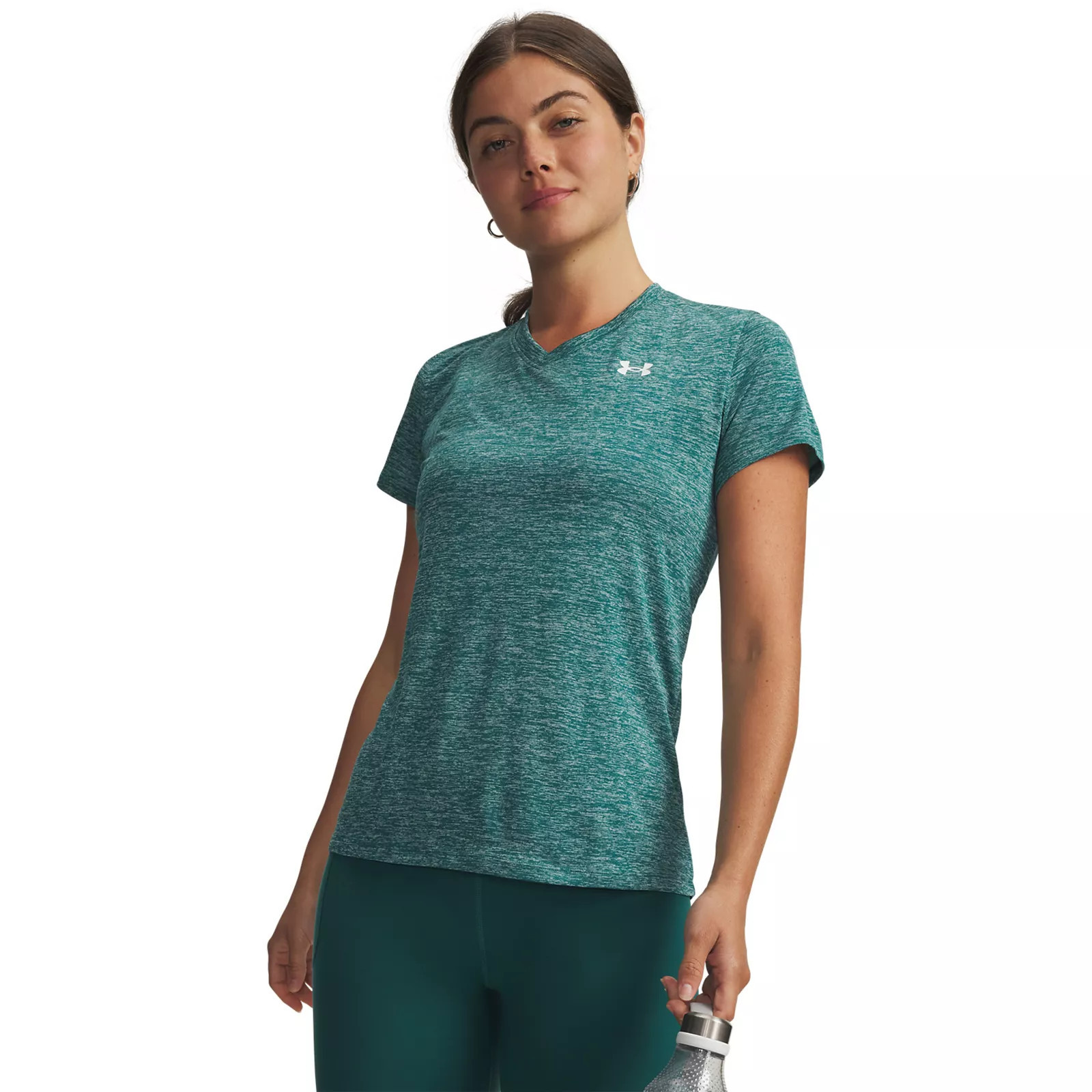 Women's Under Armour Tech™ V-Neck Short Sleeve Tee, Size: XXL, Rack Green Twist | Kohl's