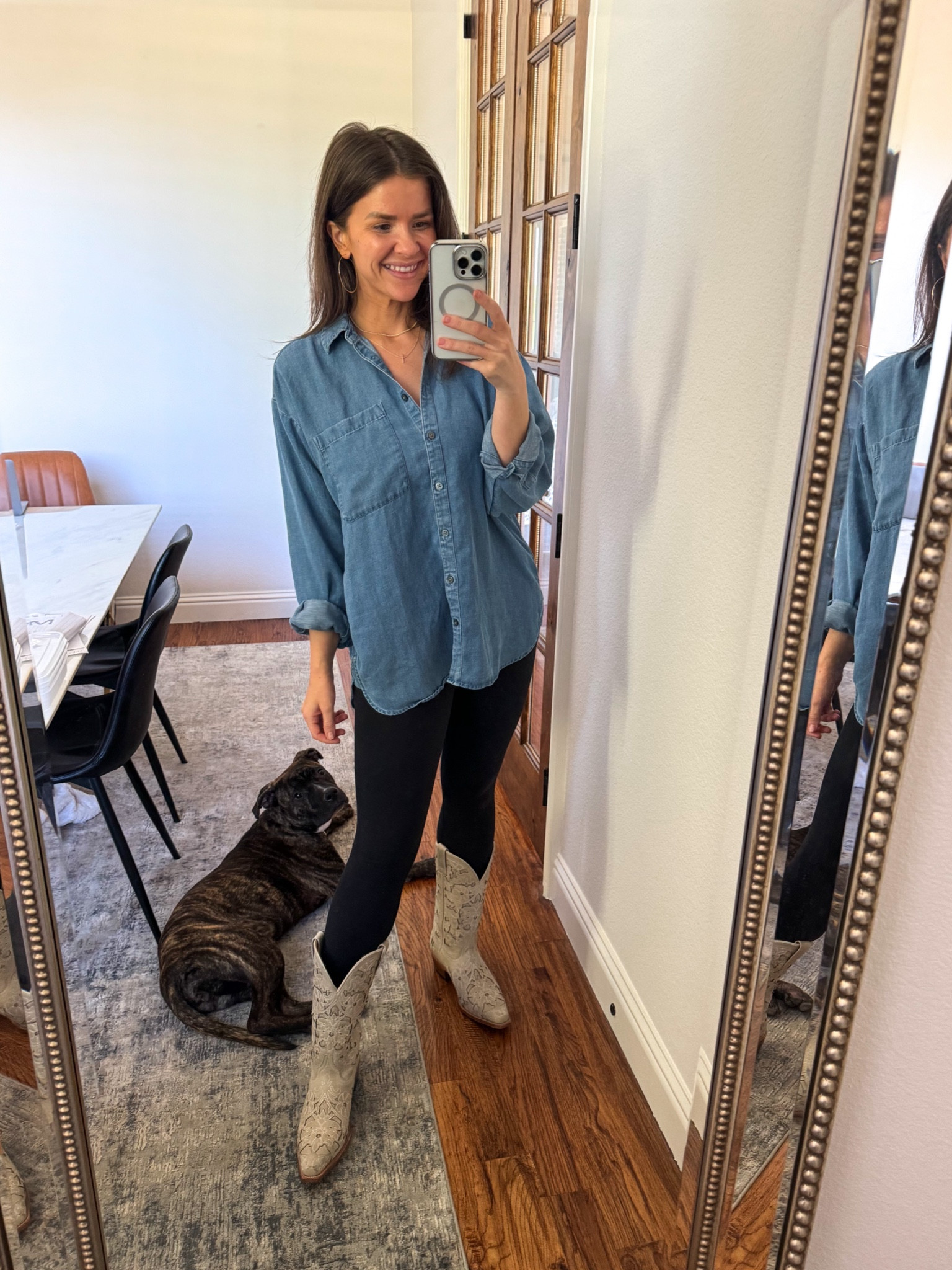 You gotta own a good pair of cowgirl boots in the South! Linking this Loft top that is 50% off, Amazon leggings, and girly cowgirl boots! 👢 

#LTKshoecrush #LTKfindsunder50 #LTKstyletip