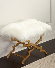 Vanessa Faux Fur Bench | Horchow