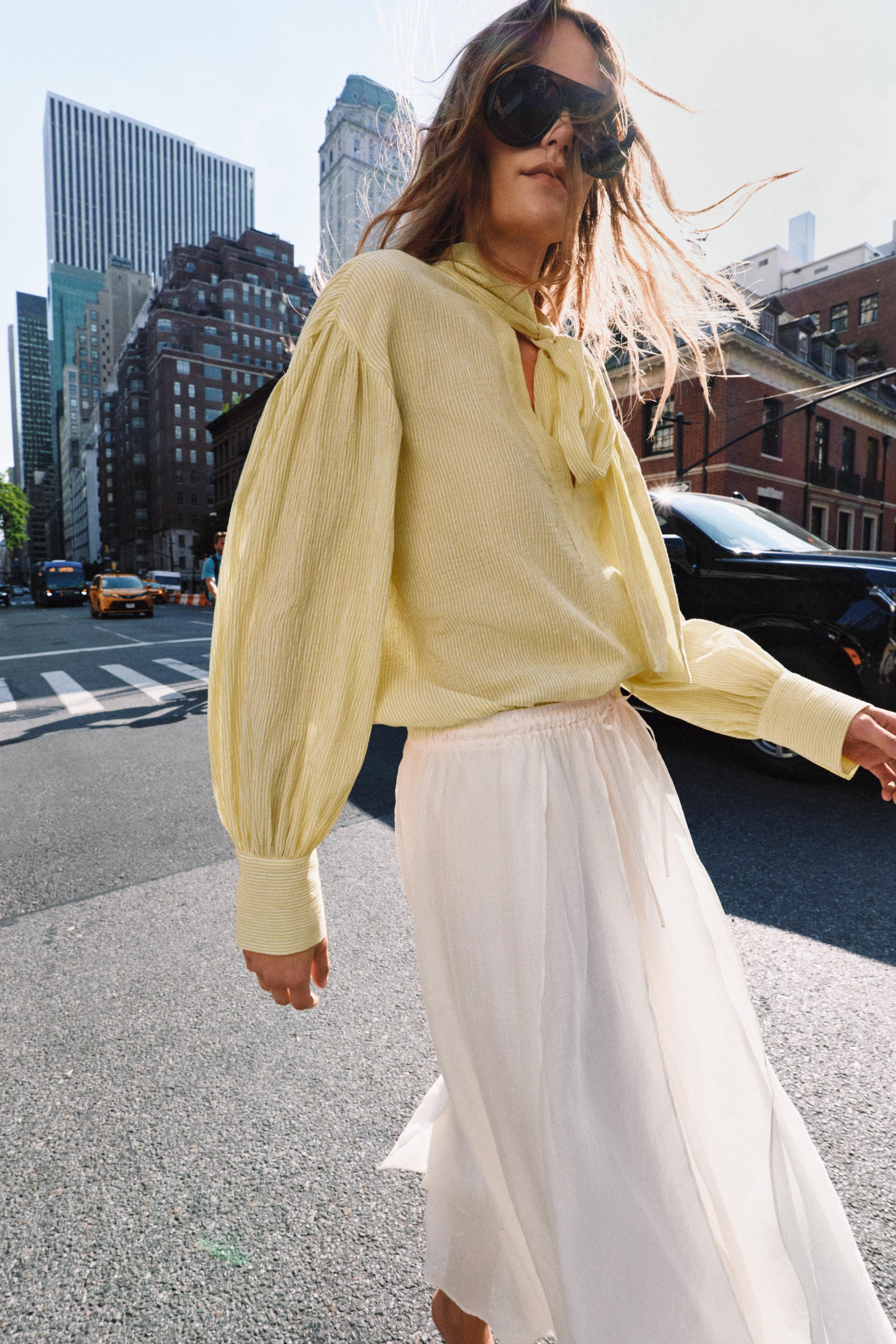 GESTREIFTES HEMD MIT SCHLEIFE \u2013 ZW COLLECTION | Zara DE
