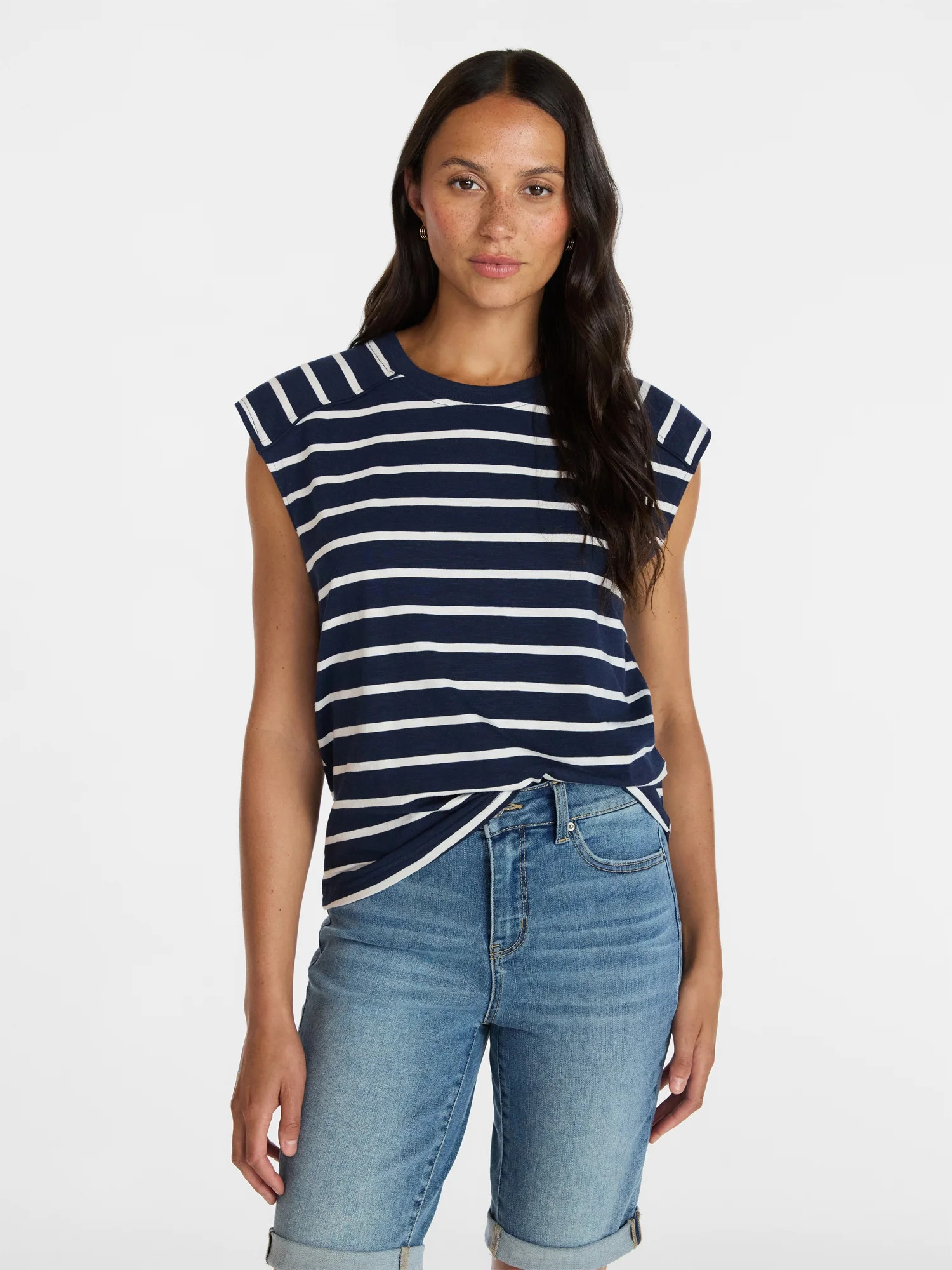 Time and Tru Women's Muscle Tank Top with Piped Trim, Sizes XS-XXXL - Walmart.com | Walmart (US)