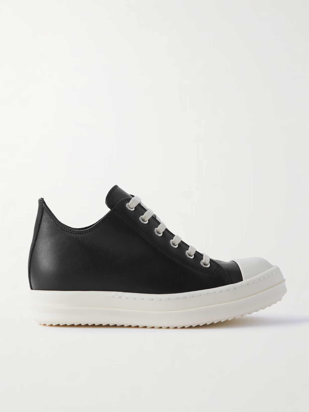 Rick Owens - Leather Sneakers - Black | NET-A-PORTER (UK & EU)