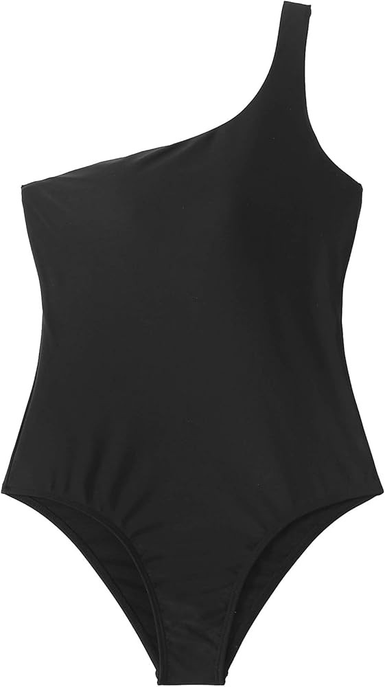 SweatyRocks Women's Bathing Suits One Shoulder One Piece Swimsuits Monokini | Amazon (US)