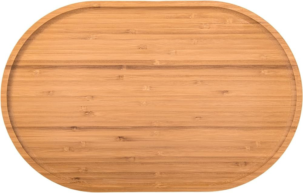 AIAMIXO 2 Pieces Bamboo Oval Serving Board, Charcuterie Board - 16 x 10 x 0.5 Thickness Bamboo Ov... | Amazon (US)