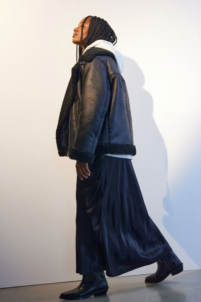 Oversized Teddy-fleece-lined Jacket | H&M (US + CA)