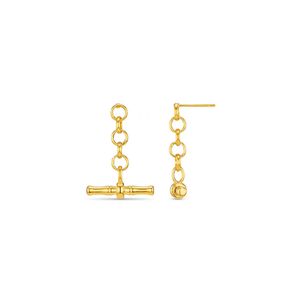 Chain & T-bar Drop Earrings | Orelia