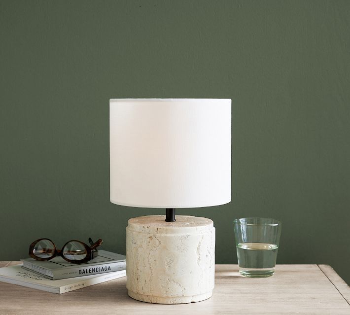 Damen Petite Travertine Table Lamp | Pottery Barn (US)