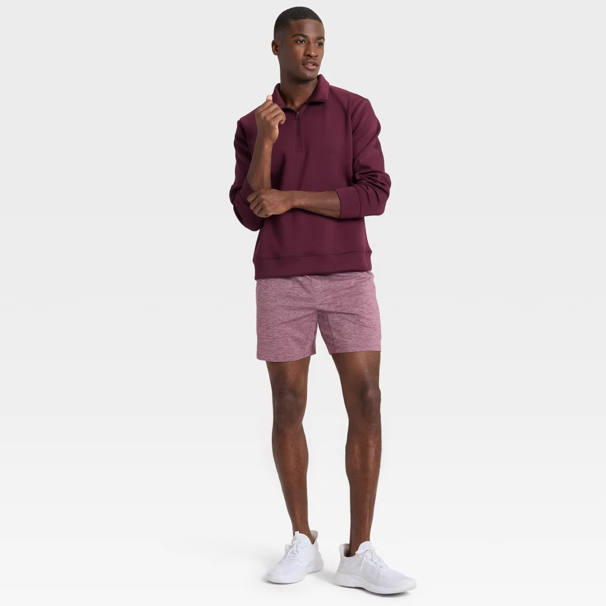 Men's Spacer Half Zip Sweatshirt - All In Motion™ Burgundy XS | Target