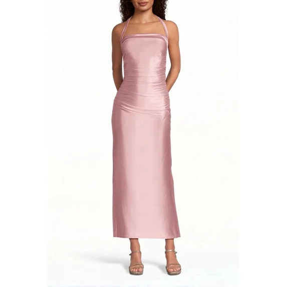 David’s Bridal, The Edit by DB Studio Women's Formal Halter Sheath Dress, Short, Sculpting Sati... | Walmart (US)