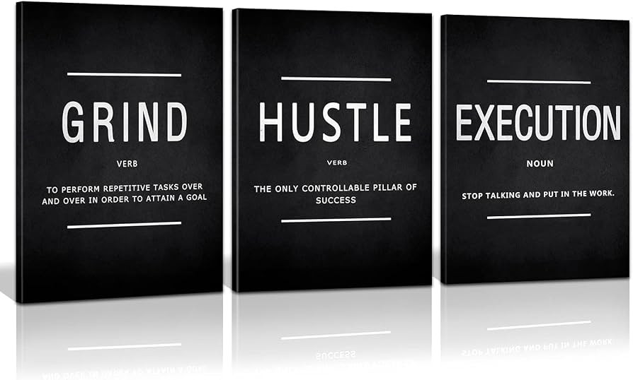 KAWAHONE Canvas Painting Wall Art, Grind Hustle Execution Motivational Wall Art Decoration Poster... | Amazon (US)