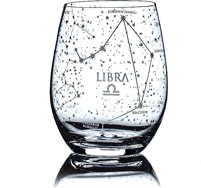 Greenline Goods Libra Stemless Wine Glass Etched Zodiac Libra Gift 15 oz (Single Glass) - Astrolo... | Amazon (US)