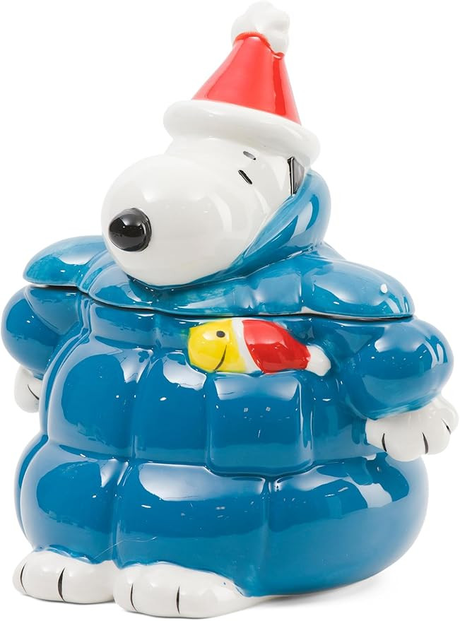 Zrike Brands Peanuts Blue Puffer Coat Cookie Jar | Amazon (US)