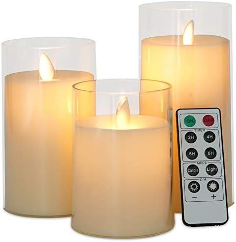 Flameless Candles Flickering Battery Operated Candles Heat Resistant Include Realistic Moving Wick L | Amazon (US)