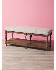 18x44 Tufted Accent Bench With Storage Shelf | HomeGoods