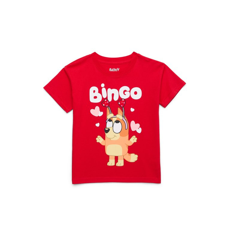Bluey Toddler Girls Valentine’s Day Graphic Tee, Sizes 12M-5T - Walmart.com | Walmart (US)