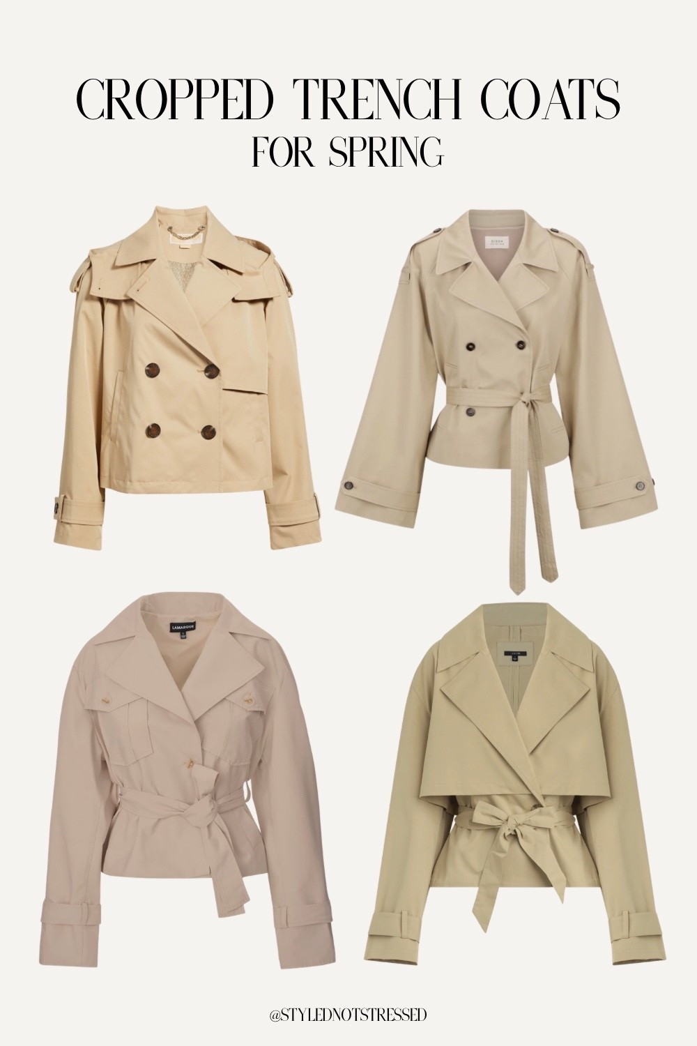 Cropped trench coats are trending for spring. The perfect lightweight layer for spring outfits — easy to throw over workwear, jeans, or dresses. Sharing a few neutral options that would be great additions to a spring capsule wardrobe.

#LTKSpring #LTKFinds #LTKStyle #SpringOutfits #SpringFashion #TrenchCoat #CroppedTrench #CapsuleWardrobe #NeutralStyle #ClassicStyle #EverydayOutfit #LTKTrending #MinimalStyle

#LTKSeasonal #LTKWorkwear
