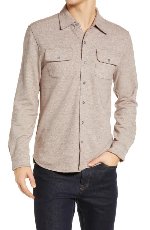 The Normal Brand Textured Knit Long Sleeve Button-Up Shirt in Oxblood at Nordstrom, Size Xx-Large | Nordstrom