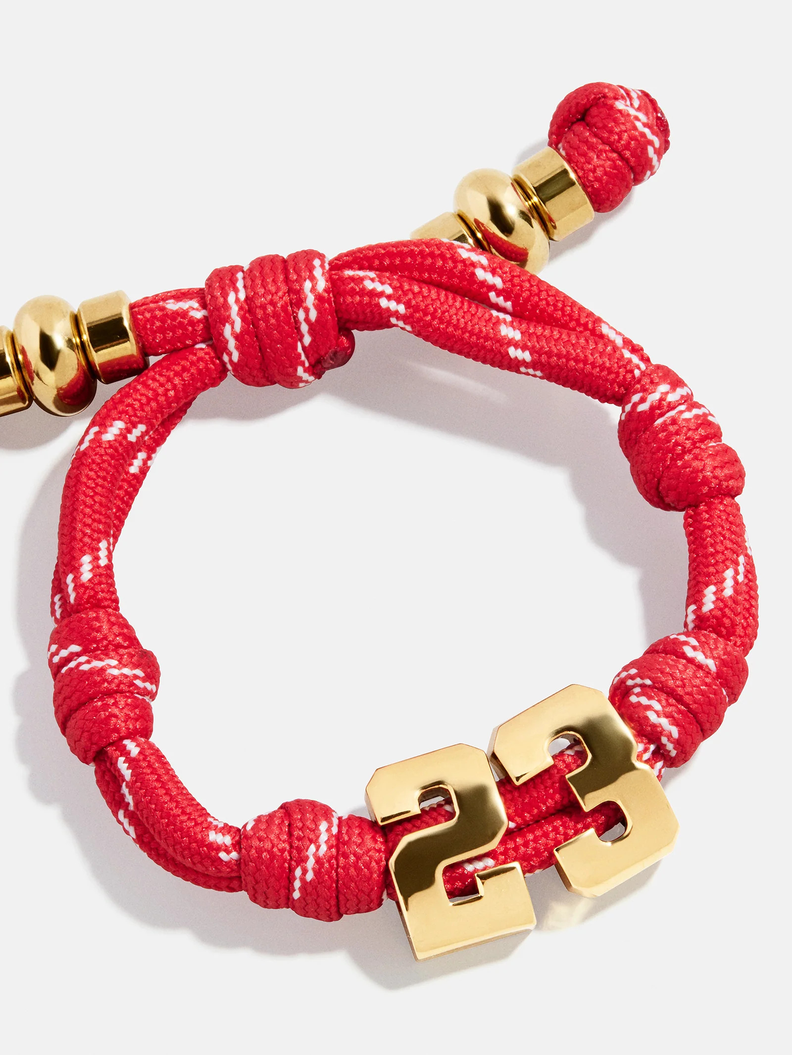 Knotty Varsity Number Custom Bracelet - Cherry Red Double Digit | BaubleBar