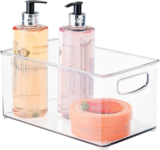 mDesign Plastic Bathroom Organizer - Storage Holder Bin with Handles for Vanity, Cupboard, Cabine... | Amazon (US)