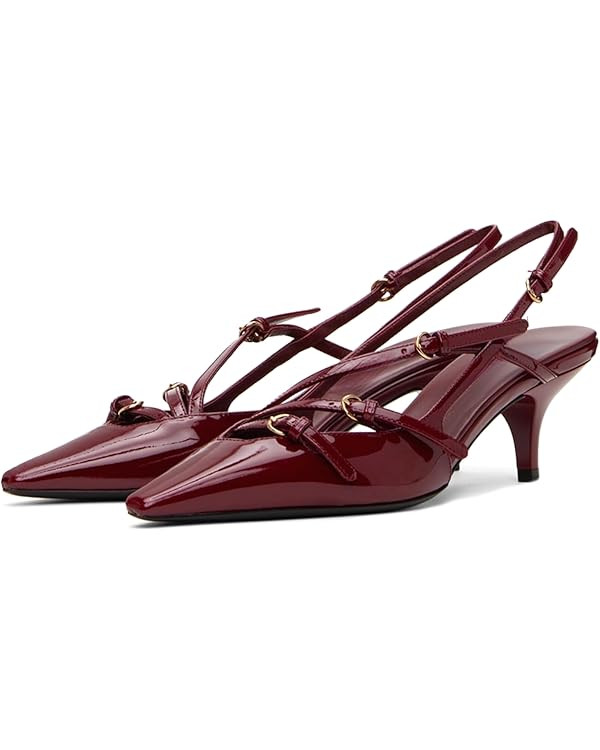 CORNMOOD Slingback Kitten Heels for Women Stiletto Heels Pointed Toe with Buckle Strap Heeled San... | Amazon (US)