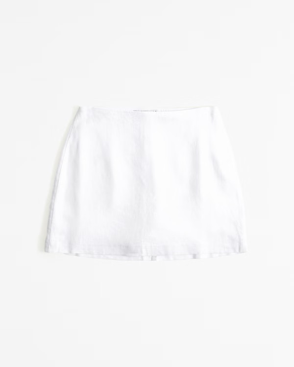 The A&F Scarlett Linen-Blend Mini Skort | Abercrombie & Fitch (US)