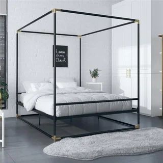 CosmoLiving by Cosmopolitan Celeste Metal Canopy Bed | Bed Bath & Beyond