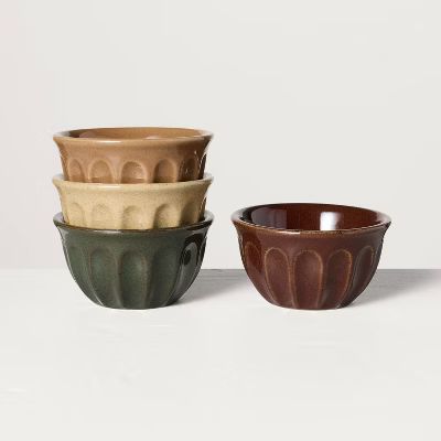 4pk Fluted Stoneware Mini Bowls - Hearth &#38; Hand&#8482; with MagnoliaThis item is not availabl... | Target