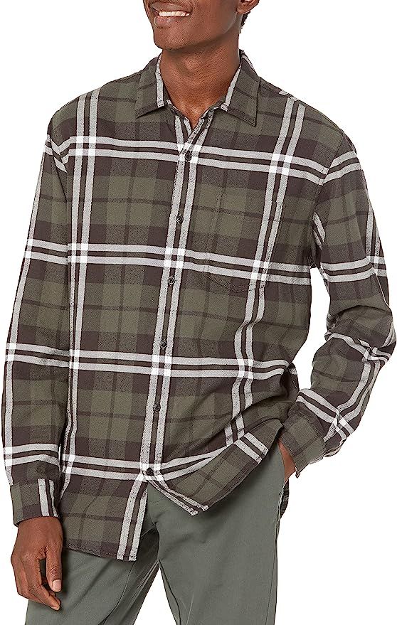 Amazon Essentials Men's Long-Sleeve Flannel Shirt (Available in Plus Size) | Amazon (US)