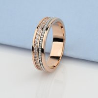 Unique Gold Women's Wedding Band. Gold Ring For Women. Two-Tone Ring. Female Rings Band | Etsy (US)