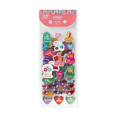 6 Sheet Specialty Valentine&#39;s Day Sticker Pack - Mondo Llama&#8482; | Target