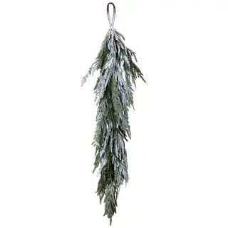 48" Real Touch Norfolk Pine Garland With Snow - Green | Bed Bath & Beyond