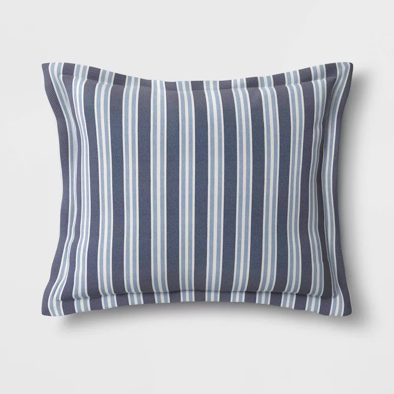 Coastal Stripe Outdoor Deep Seat Pillow Back Cushion DuraSeason Fabric™ Blue - Threshold™ | Target