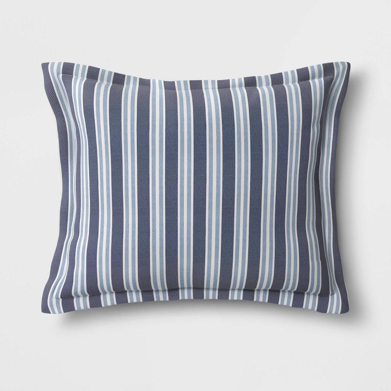 Coastal Stripe Outdoor Deep Seat Pillow Back Cushion DuraSeason Fabric™ Blue - Threshold™ | Target