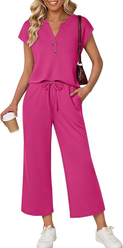 LILLUSORY Two Piece Lounge Sets for Women Spring Vacation Beach Travel Airport Outfits Casual Cru... | Amazon (US)