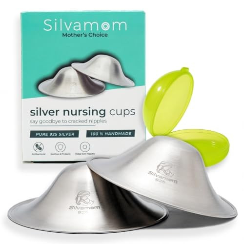 Silvamom® 925 Pure Silver Nursing Cups – Silver Nipple Shields for Breastfeeding Moms – Soothes & Protects - Breastfeeding Essentials (Regular) | Amazon (US)
