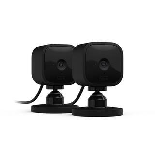 Mini Indoor Wired 1080p Wi-Fi Security Camera - Black (2-Pack) | The Home Depot
