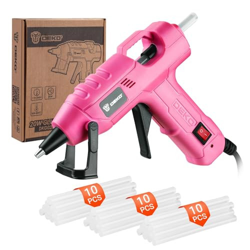 Mini Hot Glue Gun Kit：DEKOPRO 20Watt High Temp Glue Guns Tool with 55-Inch Cord, Includes 30 Glue Sticks for Glue Gun Crafts DIY, School Art, Quick Home Repair (Pink) | Amazon (US)
