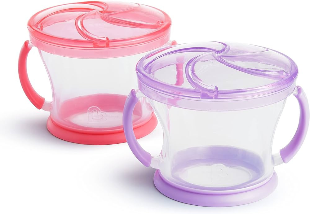 Munchkin® Snack Catcher® Toddler Snack Cups, 2 Pack, Pink/Purple | Amazon (US)