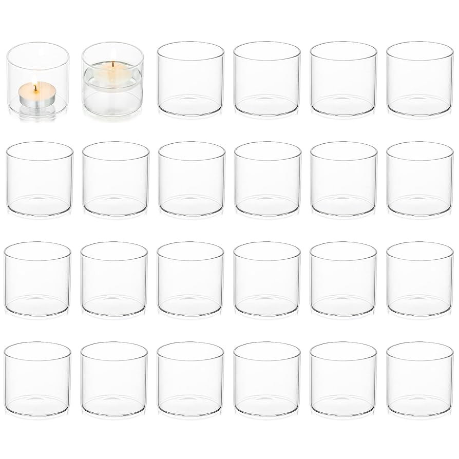 Votive Tea Light Holders Bulk - Clear Glass Tealight Candle Holder for Floating Candle as Candlel... | Amazon (US)
