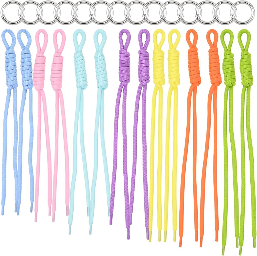 14-21Pcs Nylon Paracord Keychain Rainbow Rope Keychain Paracord Rope Bag Purse Charms for Handbag... | Amazon (CA)