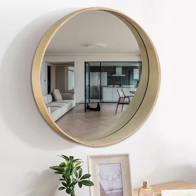 Broomtown Solid Wood Modern & Contemporary Bathroom / Vanity Mirror Ebern Designs Finish: Natural | Wayfair North America