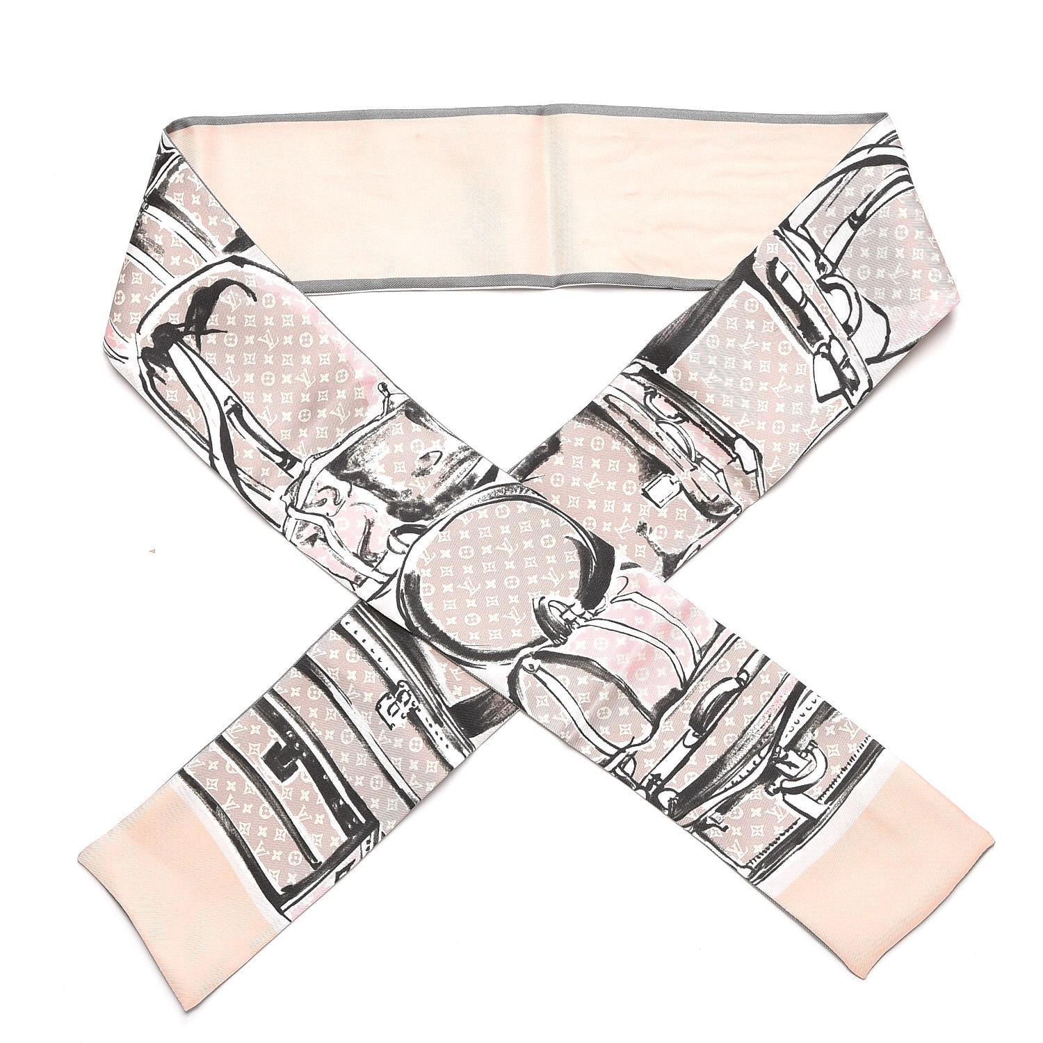 LOUIS VUITTON Silk Monogram Trunks Bandeau Rose Poudre | Fashionphile