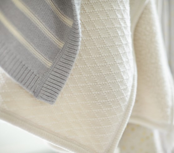 Luxe Cable Knit Sherpa Baby Blanket | Pottery Barn Kids